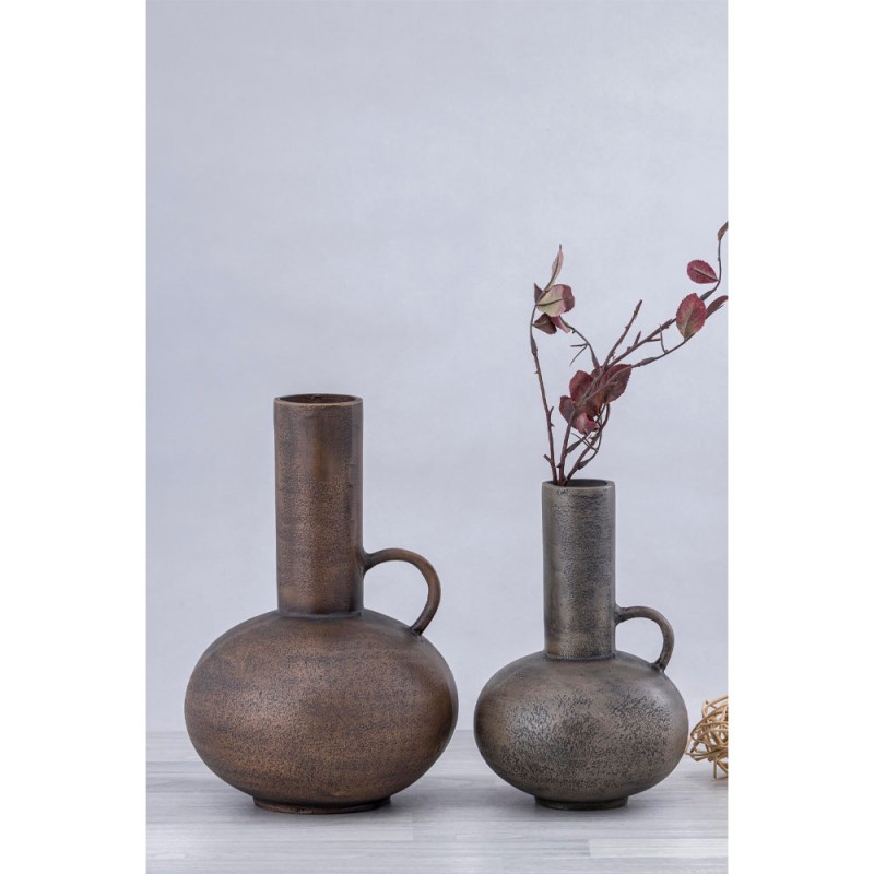 STEEL SHINE ΒΑΖΟ 18x18x27cm ΑΛΟΥΜΙΝΙΟ ΓΚΡΙ ΑΝΤΙΚΕ