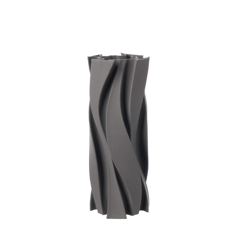 AURENE ΒΑΖΟ 14x14x33.5cm ΚΕΡΑΜΙΚΟ ΓΚΡΙ ΣΚΟΥΡΟ