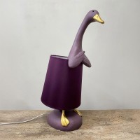 QUACK B ΦΩΤΙΣΤΙΚΟ ΕΠΙΤΡΑΠΕΖΙΟ 37x23x58cm POLYRESIN ΜΩΒ ΑΝΟΙΧΤΟ ΧΡΥΣΟ ΥΦΑΣΜΑ ΜΩΒ ΣΚΟΥΡΟ