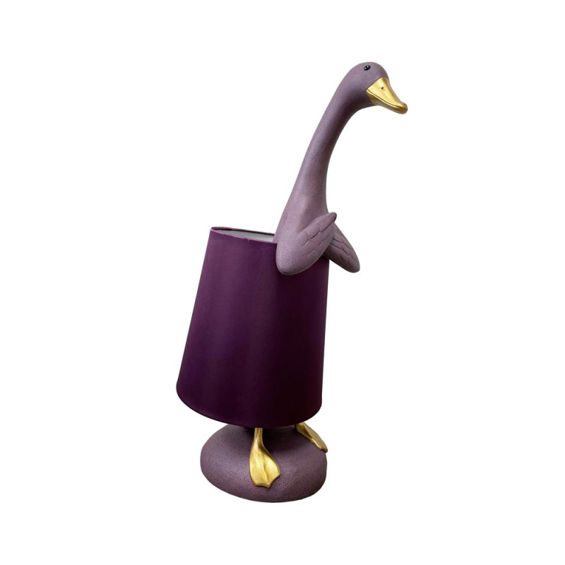 QUACK B ΦΩΤΙΣΤΙΚΟ ΕΠΙΤΡΑΠΕΖΙΟ 37x23x58cm POLYRESIN ΜΩΒ ΑΝΟΙΧΤΟ ΧΡΥΣΟ ΥΦΑΣΜΑ ΜΩΒ ΣΚΟΥΡΟ