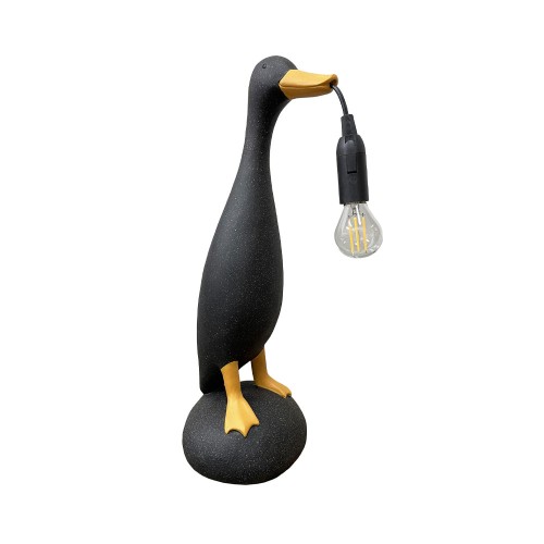 QUACK II ΦΩΤΙΣΤΙΚΟ ΕΠΙΤΡΑΠΕΖΙΟ 17x16x43cm POLYRESIN ΜΑΥΡΟ ΧΡΥΣΟ