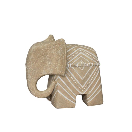 TRUNKY A ΔΙΑΚΟΣΜΗΤΙΚΟ ΕΛΕΦΑΝΤΑΣ 17x10x15cm POLYRESIN ΜΠΕΖ ΛΕΥΚΟ
