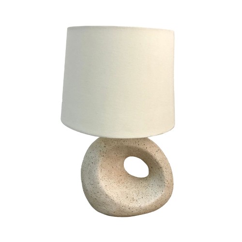 SHADE ON B ΦΩΤΙΣΤΙΚΟ ΕΠΙΤΡΑΠΕΖΙΟ 22x22x36cm POLYRESIN ΜΠΕΖ ΥΦΑΣΜΑ ΛΕΥΚΟ