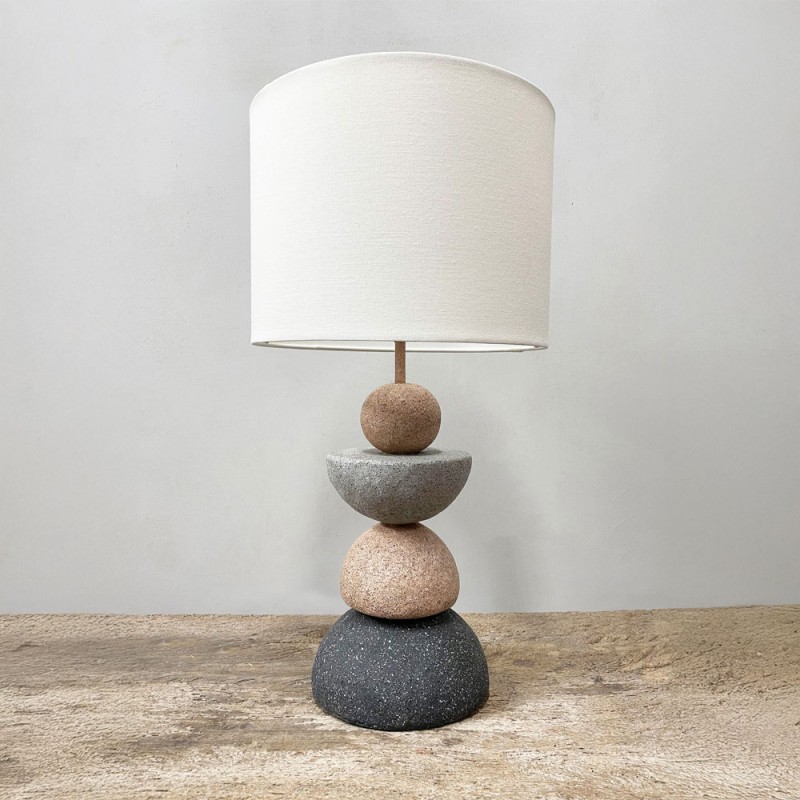 ZENSTONE A ΦΩΤΙΣΤΙΚΟ ΕΠΙΤΡΑΠΕΖΙΟ 26x26x49cm POLYRESIN ΠΟΛΥΧΡΩΜΟ ΥΦΑΣΜΑ ΛΕΥΚΟ