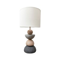 ZENSTONE A ΦΩΤΙΣΤΙΚΟ ΕΠΙΤΡΑΠΕΖΙΟ 26x26x49cm POLYRESIN ΠΟΛΥΧΡΩΜΟ ΥΦΑΣΜΑ ΛΕΥΚΟ