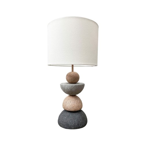 ZENSTONE A ΦΩΤΙΣΤΙΚΟ ΕΠΙΤΡΑΠΕΖΙΟ 26x26x49cm POLYRESIN ΠΟΛΥΧΡΩΜΟ ΥΦΑΣΜΑ ΛΕΥΚΟ