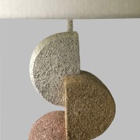 ZENSTONE B ΦΩΤΙΣΤΙΚΟ ΕΠΙΤΡΑΠΕΖΙΟ 31x31x63cm POLYRESIN ΠΟΛΥΧΡΩΜΟ ΥΦΑΣΜΑ ΛΕΥΚΟ