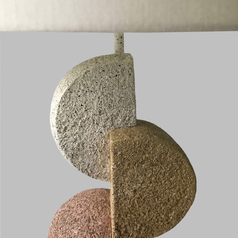 ZENSTONE B ΦΩΤΙΣΤΙΚΟ ΕΠΙΤΡΑΠΕΖΙΟ 31x31x63cm POLYRESIN ΠΟΛΥΧΡΩΜΟ ΥΦΑΣΜΑ ΛΕΥΚΟ