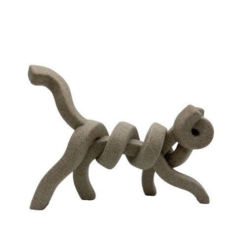 BELMA ΔΙΑΚΟΣΜΗΤΙΚΟ ΓΑΤΑ 30x8x22cm POLYRESIN STONE ΜΠΕΖ