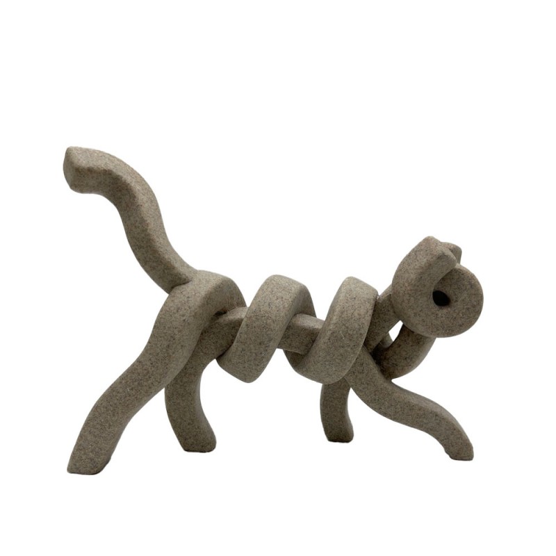 BELMA ΔΙΑΚΟΣΜΗΤΙΚΟ ΓΑΤΑ 30x8x22cm POLYRESIN STONE ΜΠΕΖ