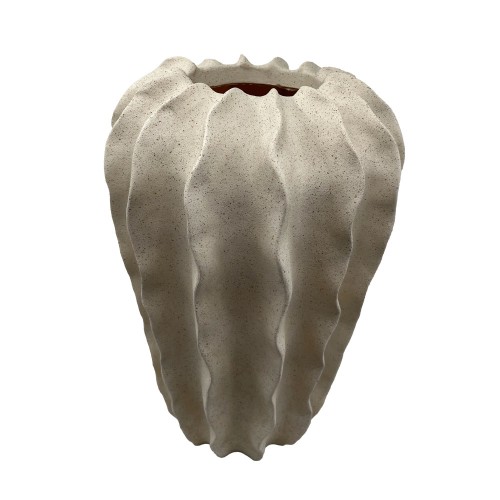 THORNY ΒΑΖΟ 24x24x28cm POLYRESIN ΜΠΕΖ