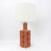 EGLI ΦΩΤΙΣΤΙΚΟ ΕΠΙΤΡΑΠΕΖΙΟ 32x32x56cm ΚΕΡΑΜΙΚΟ TERRACOTTA ΛΙΝΟ ΛΕΥΚΟ