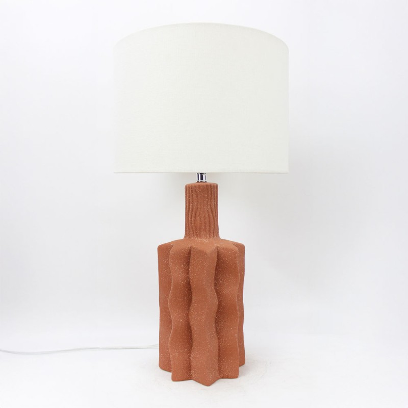 EGLI ΦΩΤΙΣΤΙΚΟ ΕΠΙΤΡΑΠΕΖΙΟ 32x32x56cm ΚΕΡΑΜΙΚΟ TERRACOTTA ΛΙΝΟ ΛΕΥΚΟ