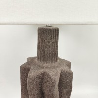 EGLI ΦΩΤΙΣΤΙΚΟ ΕΠΙΤΡΑΠΕΖΙΟ 32x32x56cm ΚΕΡΑΜΙΚΟ ΓΚΡΙ ΣΚΟΥΡΟ ΛΙΝΟ ΛΕΥΚΟ
