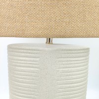 SELENE ΦΩΤΙΣΤΙΚΟ ΕΠΙΤΡΑΠΕΖΙΟ 40x20x59cm ΚΕΡΑΜΙΚΟ ΜΠΕΖ ΛΙΝΟ ΛΕΥΚΟ
