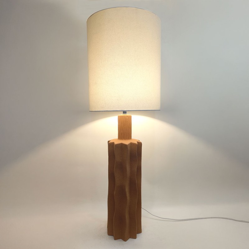 EGLI ΦΩΤΙΣΤΙΚΟ ΕΠΙΤΡΑΠΕΖΙΟ 34x34x100cm ΚΕΡΑΜΙΚΟ TERRACOTTA ΛΙΝΟ ΛΕΥΚΟ