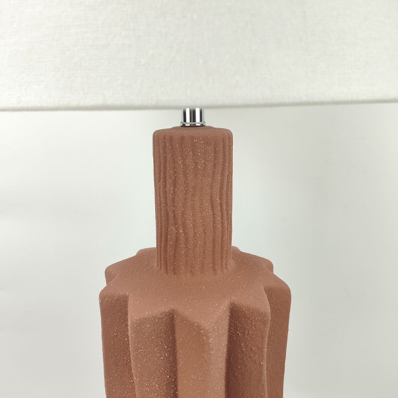 EGLI ΦΩΤΙΣΤΙΚΟ ΕΠΙΤΡΑΠΕΖΙΟ 34x34x100cm ΚΕΡΑΜΙΚΟ TERRACOTTA ΛΙΝΟ ΛΕΥΚΟ