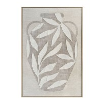 HUSK ΠΙΝΑΚΑΣ ΔΙΑΚΟΣΜΗΤΙΚΟΣ ΜΕ ΚΟΡΝΙΖΑ 80x120x4cm ΚΑΜΒΑΣ ΜΠΕΖ ΛΕΥΚΟ PS