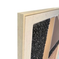 FRACTAL B ΠΙΝΑΚΑΣ ΔΙΑΚΟΣΜΗΤΙΚΟΣ ΜΕ ΚΟΡΝΙΖΑ 80x120x4cm ΚΑΜΒΑΣ ΜΠΕΖ ΚΑΦΕ ΜΑΥΡΟ PS