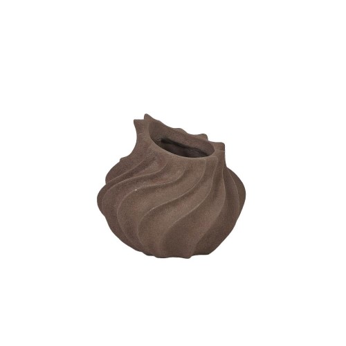 RUST ΒΑΖΟ 18x18x17cm RESIN ΚΑΦΕ ΣΚΟΥΡΟ