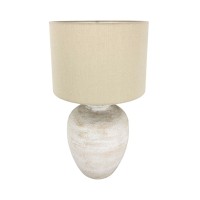 ORILIA ΦΩΤΙΣΤΙΚΟ ΕΠΙΤΡΑΠΕΖΙΟ 35x35x61cm ΜΕΤΑΛΛΟ ΛΕΥΚΟ ΜΠΕΖ ΚΑΜΒΑΣ
