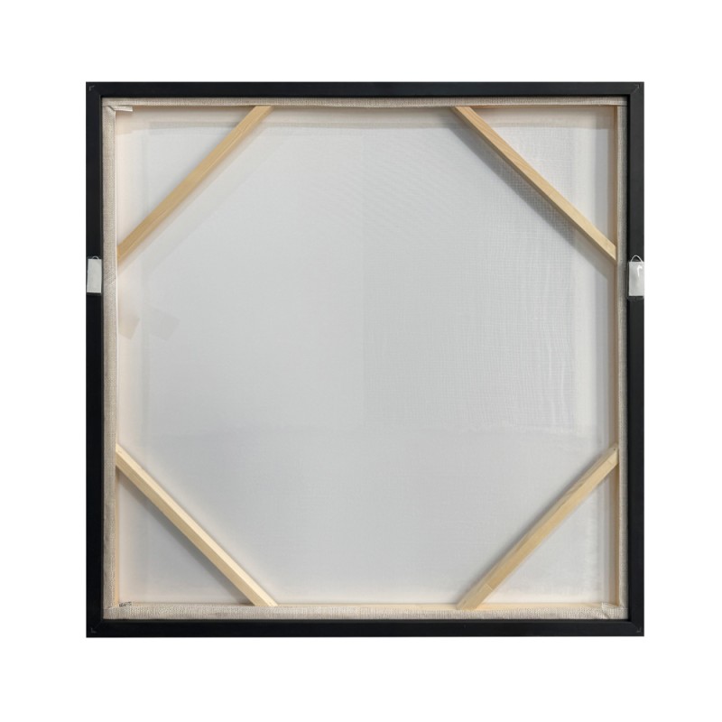 PLIS ΠΙΝΑΚΑΣ ΔΙΑΚΟΣΜΗΣΗΣ 80x80x4cm ΚΑΜΒΑΣ ΜΠΕΖ ΚΑΦΕ ΣΚΟΥΡΟ ΞΥΛΟ TERRACOTTA