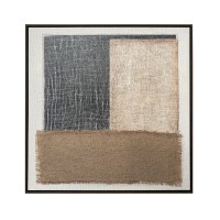 PLIS ΠΙΝΑΚΑΣ ΔΙΑΚΟΣΜΗΣΗΣ 80x80x4cm ΚΑΜΒΑΣ ΜΠΕΖ ΚΑΦΕ ΣΚΟΥΡΟ ΞΥΛΟ TERRACOTTA