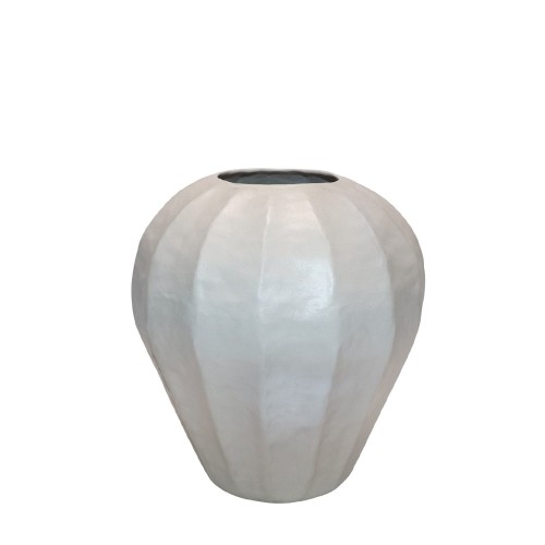 IVELLA ΒΑΖΟ 25x25x26.5cm ΑΛΟΥΜΙΝΙΟ OFF WHITE