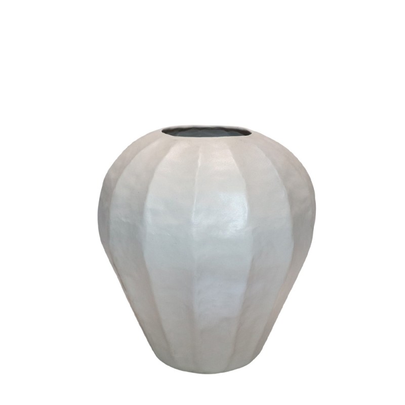 IVELLA ΒΑΖΟ 25x25x26.5cm ΑΛΟΥΜΙΝΙΟ OFF WHITE