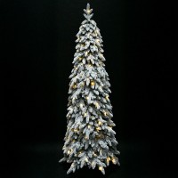 SNOWFALL FIR ΧΡΙΣΤΟΥΓΕΝΝΙΑΤΙΚΟ ΔΕΝΤΡΟ ΧΙΟΝΙΣΜΕΝΟ ΜΕ LED 70x70x180cm PE/PVC ΠΡΑΣΙΝΟ ΛΕΥΚΟ LED/COPPER