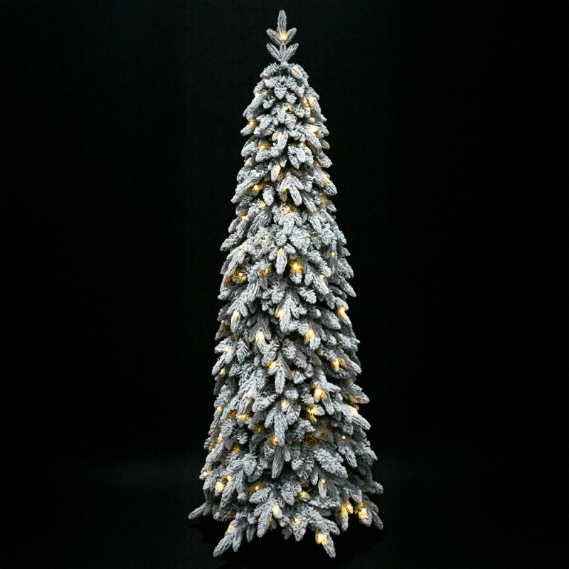 SNOWFALL FIR ΧΡΙΣΤΟΥΓΕΝΝΙΑΤΙΚΟ ΔΕΝΤΡΟ ΧΙΟΝΙΣΜΕΝΟ ΜΕ LED 70x70x180cm PE/PVC ΠΡΑΣΙΝΟ ΛΕΥΚΟ LED/COPPER