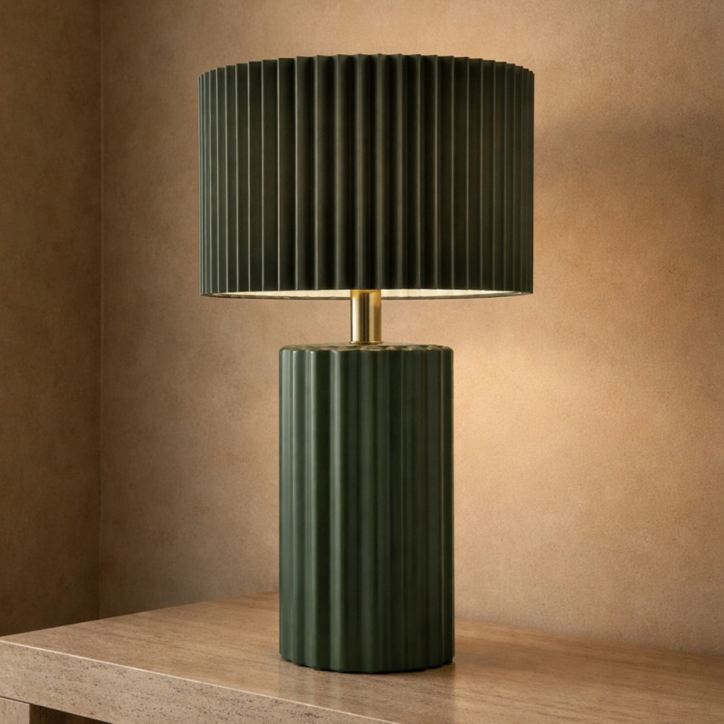 RIBLINE ΦΩΤΙΣΤΙΚΟ ΕΠΙΤΡΑΠΕΖΙΟ 25x25x46cm ΚΕΡΑΜΙΚΟ ΠΡΑΣΙΝΟ ΥΦΑΣΜΑ ΠΡΑΣΙΝΟ