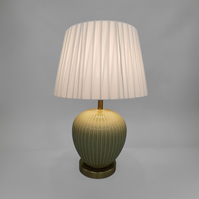 SERA ΦΩΤΙΣΤΙΚΟ ΕΠΙΤΡΑΠΕΖΙΟ 35x35x52cm ΚΕΡΑΜΙΚΟ ΛΑΔΙ ΜΕΤΑΞΩΤΟ ΥΦΑΣΜΑ ΛΕΥΚΟ