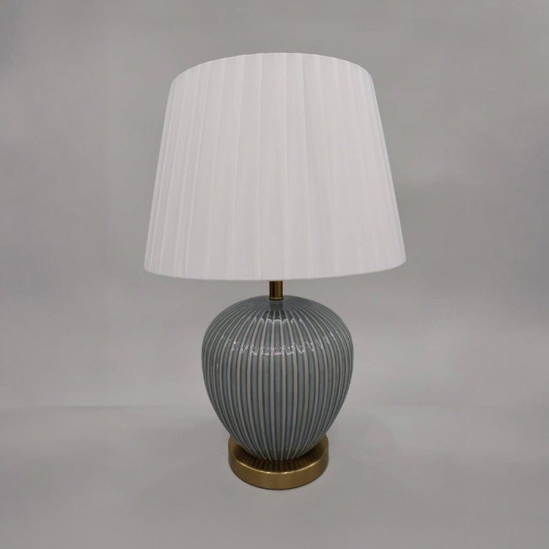 SERA ΦΩΤΙΣΤΙΚΟ ΕΠΙΤΡΑΠΕΖΙΟ 35x35x52cm ΚΕΡΑΜΙΚΟ ΠΕΤΡΟΛ ΜΕΤΑΞΩΤΟ ΥΦΑΣΜΑ ΛΕΥΚΟ