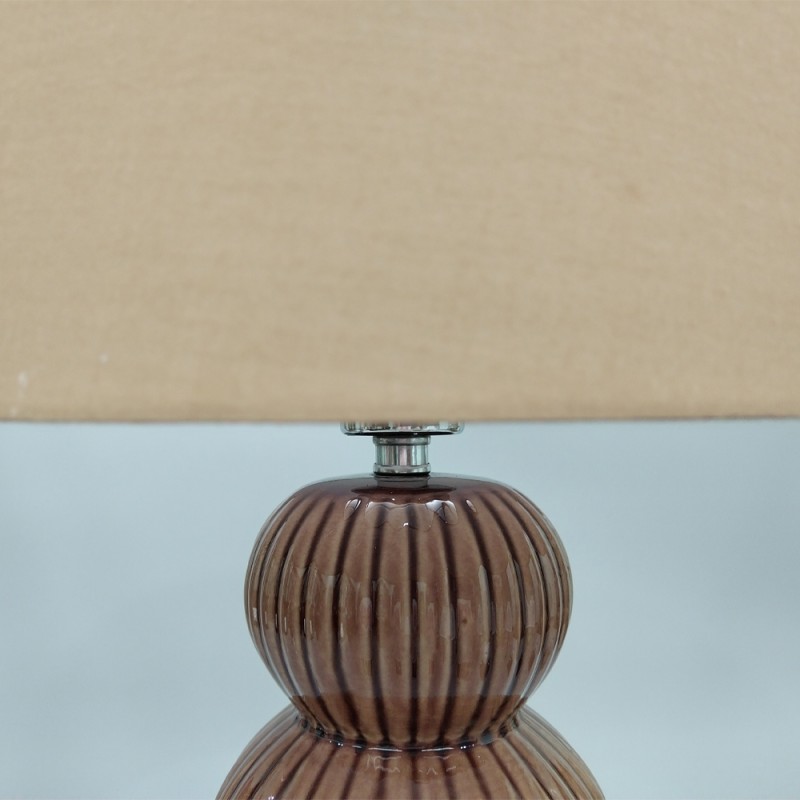 SOMA ΦΩΤΙΣΤΙΚΟ ΕΠΙΤΡΑΠΕΖΙΟ 35x35x56cm ΚΕΡΑΜΙΚΟ ΚΑΦΕ ΛΙΝΟ ΚΑΦΕ