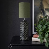 REVI ΦΩΤΙΣΤΙΚΟ ΕΠΙΤΡΑΠΕΖΙΟ 25x25x78cm ΚΕΡΑΜΙΚΟ ΠΡΑΣΙΝΟ ΥΦΑΣΜΑ ΛΑΔΙ
