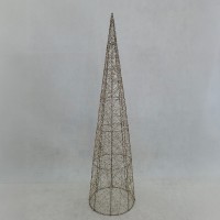LUMINIS XMAS LED ΔΕΝΤΡΟ ΘΕΡΜΟ ΦΩΣ 25x25x100cm ΣΙΔΕΡΟ ΧΡΥΣΟ PET