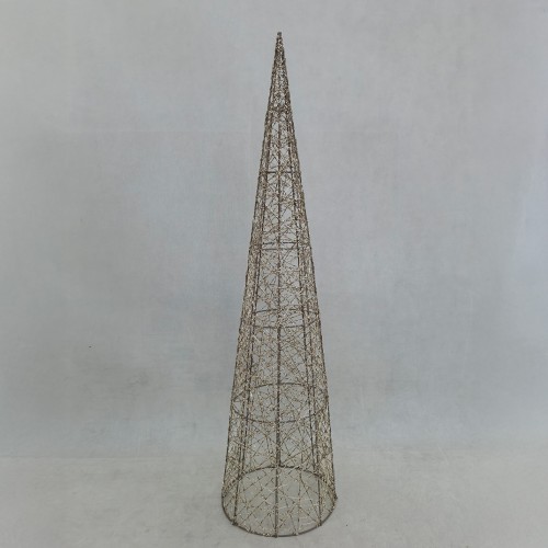 LUMINIS XMAS LED ΔΕΝΤΡΟ ΘΕΡΜΟ ΦΩΣ 25x25x100cm ΣΙΔΕΡΟ ΧΡΥΣΟ PET
