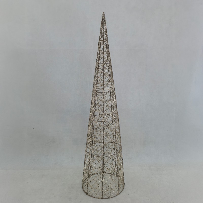 LUMINIS XMAS LED ΔΕΝΤΡΟ ΘΕΡΜΟ ΦΩΣ 25x25x100cm ΣΙΔΕΡΟ ΧΡΥΣΟ PET