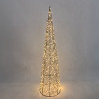 LUMINIS XMAS LED ΔΕΝΤΡΟ ΘΕΡΜΟ ΦΩΣ 25x25x100cm ΣΙΔΕΡΟ ΧΡΥΣΟ PET