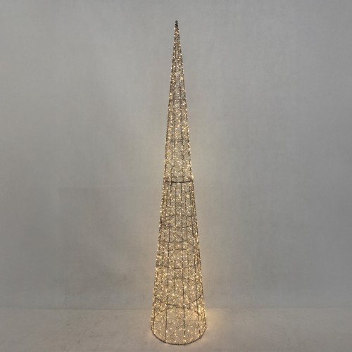 LUMINIS XMAS LED ΔΕΝΤΡΟ ΘΕΡΜΟ ΦΩΣ 35x35x180cm ΣΙΔΕΡΟ ΧΡΥΣΟ PET