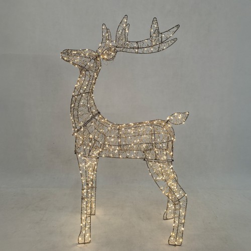 ELYOR XMAS ΤΑΡΑΝΔΟΣ ΜΕ LED 60x19x80cm ΣΙΔΕΡΟ ΧΡΥΣΟ PET