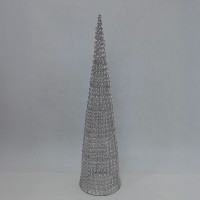 SILVEN XMAS LED ΔΕΝΤΡΟ ΘΕΡΜΟ ΦΩΣ 25x25x100cm ΣΙΔΕΡΟ ΑΣΗΜΙ PET
