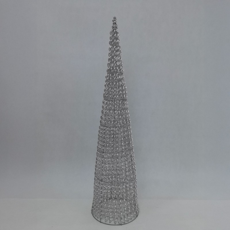 SILVEN XMAS LED ΔΕΝΤΡΟ ΘΕΡΜΟ ΦΩΣ 25x25x100cm ΣΙΔΕΡΟ ΑΣΗΜΙ PET