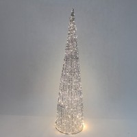 SILVEN XMAS LED ΔΕΝΤΡΟ ΘΕΡΜΟ ΦΩΣ 25x25x100cm ΣΙΔΕΡΟ ΑΣΗΜΙ PET
