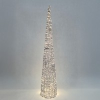 SILVEN XMAS LED ΔΕΝΤΡΟ ΘΕΡΜΟ ΦΩΣ 28x28x150cm ΣΙΔΕΡΟ ΑΣΗΜΙ PET