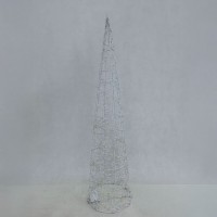GLIM XMAS ΔΕΝΤΡΟ ΜΕ LED 20x20x80cm ΣΙΔΕΡΟ ΛΕΥΚΟ PET