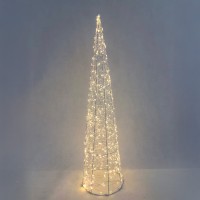 GLIM XMAS ΔΕΝΤΡΟ ΜΕ LED 20x20x80cm ΣΙΔΕΡΟ ΛΕΥΚΟ PET