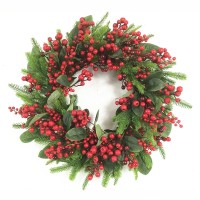 NIVAL ΧΡΙΣΤΟΥΓΕΝΝΙΑΤΙΚΟ ΣΤΕΦΑΝΙ ΜΕ ΓΚΙ 71x71cm POLYFOAM ΠΡΑΣΙΝΟ ΚΟΚΚΙΝΟ PVC