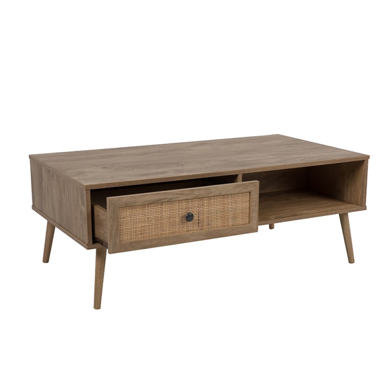 AMMOS COFFEE TABLE 1ΣΥΡΤΑΡΙ ΦΥΣΙΚΟ ΜΕ RATTAN 110x59x41.4cm